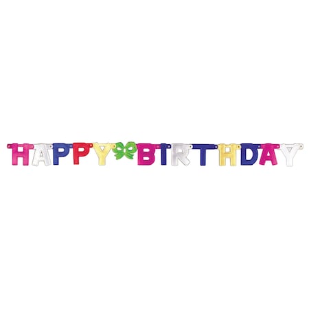 Creative Converting Happy Birthday Party Banner, 5'x4.25", 12PK 010130617